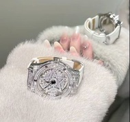 蒂瑋娜 DAVENA 時來運轉系列五芒星滿天星手錶奧地利水晶石英機芯真皮錶帶國錶女錶鏤空錶盤
