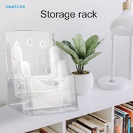 SEA_Acrylic Brochure Holder 3-Tier Brochure Display Stand with Divider Wall Mount Countertop Clear Flyer Holder Rack Magazine Booklet Display Stand