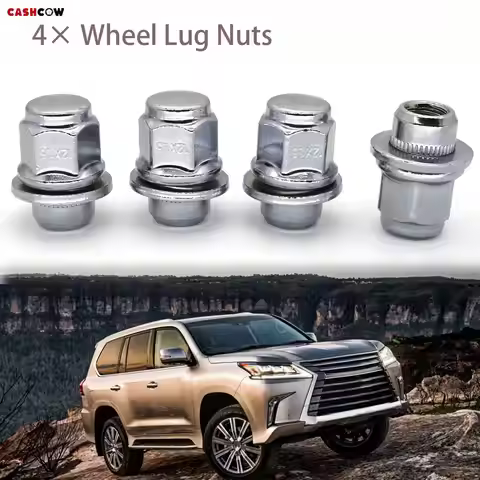 4X Car Chrome M12x1.5 Wheel Lug Nuts Carbon Steel Mag Seat Washer For Lexus ES300 IS300 GS450h ES350