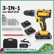 Light Cordless Impact Electric Drill 2Speed Screwdriver 12V/18V/36V Power Drill Impact with 2Batteries