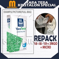 (REPACK) M.Machinery Yara Tera Kristalon Special 18-18-18+3MgO+Micro 1KG 2KG 5KG NPK Fertilizer Foli