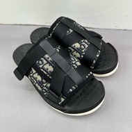 DIOR迪奧 Alpha Oblique 印花 平跟 一字拖鞋 男款 黑色，40碼