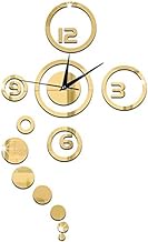 Fashion Classic Wall Clocks for Home and Office Fashion Gift Wall Clocks, Decorative Wall Stickers Mirror Wall Stickers Mirror Operated Clocks Wall Decoration Wall Art Decoration (Color : Gold)