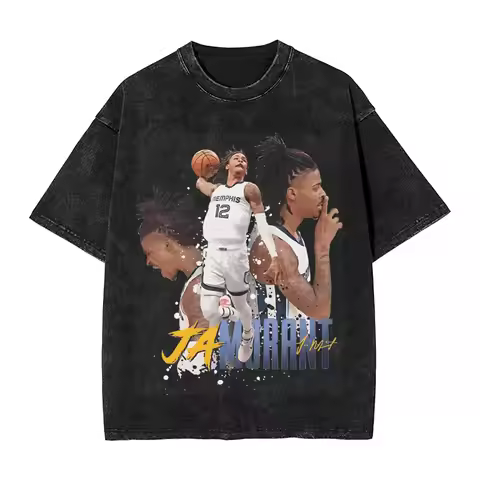 Ja Morant 12 T-Shirts Men player Awesome 100% Cotton Tees Crewneck Short Sleeve T Shirts Big Size Cl