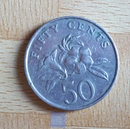 Uang Koin 50 Cents Singapore 1987