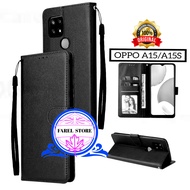 OPPO A15 /OPPO A15S LEATHER CASE PREMIUM-FLIP WALLET CASE KULIT UNTUK OPPO A15 / A15S- CASING DOMPET-FLIP COVER LEATHER-SARUNG BUKU HP