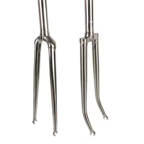 TSUNAMI Chrome Forks for Road Bike Chromoly Steel 4130 700C Rigid Fork 1 1/8 " 28.6mm Caliper Brake 