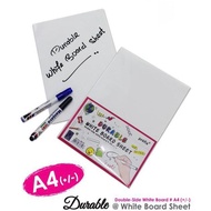 High Quality A4 Durable Double Side Whiteboard Sheet A4 (1pcs)