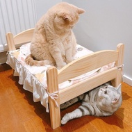 Pet Bed Doll Bed Cat Small Bed Dog Bed Four Seasons Universal Kitten Wooden Ground Bed Dog Solid Wood Bed