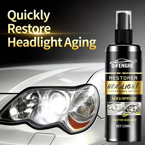 Headlight Restorer Spray, Car Headlight Polish Cleaner, Repair Oxidation Yellowing Scratch, Auto Lam
