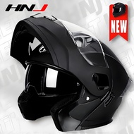 HNJ Flip Up Helmet Full Face Motor Double Visor Motorcycle Anti-fog 3C DOT