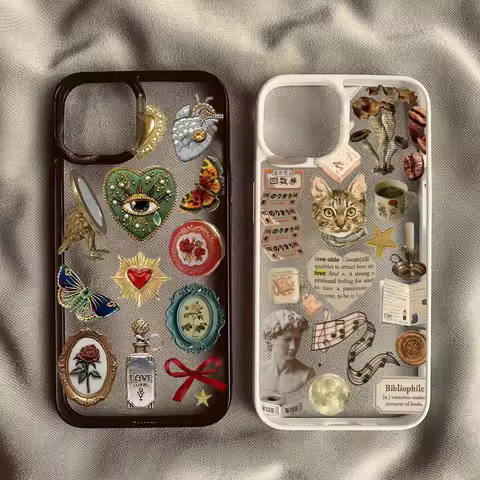 Retro Style Lucky Eye Love Heart Phone Case for IPhone 16 15 14 13 12 11 Pro Max X XR XS MAX 7 8 Plu