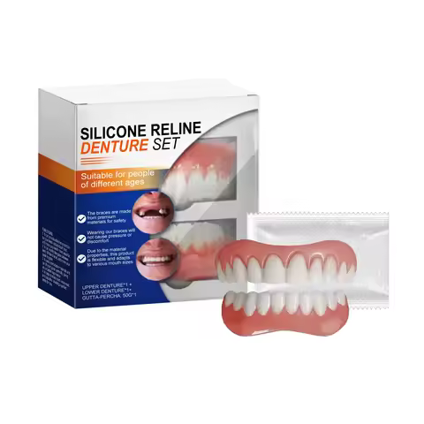 New False Teeth Silicone Upper & Lower Veneers Perfect Laugh Veneers Dentures Paste Fake Teeth Brace