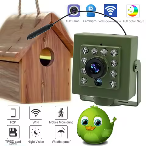 Green Wifi Bird Box Camera Kit RTMP Live Audio 1920P 1080P IR CUT Night Vision RTSP FTP Mini IP IPC 