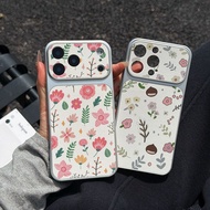 Case For Poco F8 F7 F6 F5 Pro Ultra 5G Casing Hand-Drawn Small Floral Patterns Girl White Leather Sk