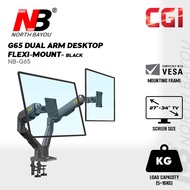 North Bayou G65 Dual Arm Desktop Flexi-Mount for 27"-34" Black