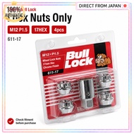 KYO-EI Bull Lock Open End Wheel Lock Nut Set Chrome M12 P1.5 17HEX 4pcs 611-17