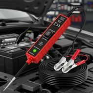 Multifunctional automotive and motorcycle circuit tester, 6-24V wide voltage, LED with buzzer alarm,
