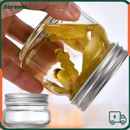 SERENDI Glass Canning Jars, Round Transparent Microwave Safe Mason Jars with Sliver Lids, with Regul