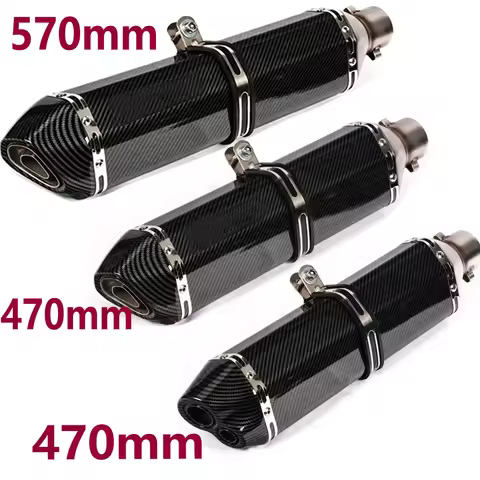 370mm 470mm 570mm Durable Universal 51mm Escape Moto Tube Motorcycle Exhaust Muffler High Performanc
