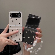 Samsung Z Flip5 5G Phone Case Z Flip4/3 Fashion Shock-resistant ins Black White Love Folding Screen