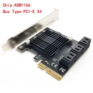 NEW 6 Ports SATA 3.0 6Gbps PCI-Express Expansion Card Adapter Riser Single Port Up to 500Mb ASMedia 