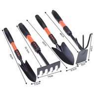 Bộ 4 Món Dụng Cụ Làm Vườn Tay Cầm Bọc Cao Su Chắc Chắn Siêu Tiện Dụng Gồm Cuốc Xẻng Cào Đất E09