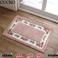 CUCKO 1 Pcs Pink Rug, Pink Microfiber Flower Rug, Easy To Use Absorbent Non-Skid 16*24Inch Bathroom 