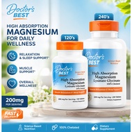 Doctor's High Absorption Magnesium Lysinate Glycinate Chelated 100mg Sleep Muscle Relax Non-GMO Vega