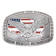 Crumrine Men's Patriotic USA Eagle Buckle with 'United We Stand' and 'God Bless America' Engravings