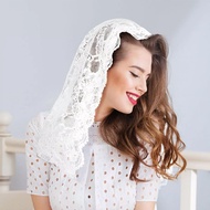 Fashion Short Lace Veil, Muslim Bridal Church Veil Elegant Latin Shawl Veil