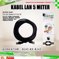 (sko) 5 Meter Iron LAN Cable - Gigabit Ethernet RJ45 Cat6e High Speed Network Server FTP Cable