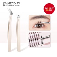 GECOMO False Eyelash Tweezers Safe Stainless Steel Tweezers Precision Eyelash Tweezers
