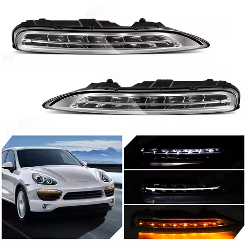 DRL Driving Lamp For Porsche Cayenne 2011-2014 LED Front Bumper Daytime Running Light Car Accessorie