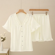Cloud Cotton Pajamas Womens Summer Short-sleeved Shorts Suit Girls Home Clothes Summer Thin Ladies P