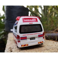 AMBULANCE KKM MALAYSIA TOYOTA HIACE HIMEDIC CUSTOM DIECAST AMBULANS MODEL