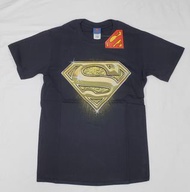[100% New] Superman gold S logo T-Shirt in black Size S