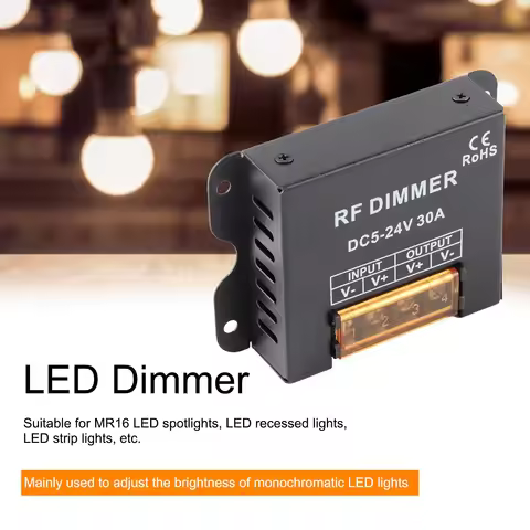 LED Single Color Dimmer Controller 3 Keys RF Large Power Cordless Remote Control