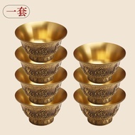 【A Nice decoration】 Tibetan Water Cup Brass Worship Cup Eight Offerings Cup Eight Auspicious Symbols