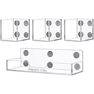 MyGift Magnetic Dry Erase Marker Holder, 4 Piece Set Premium Clear Acrylic Office Supplies Storage C