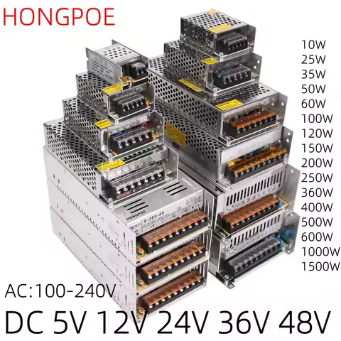 DC 5V 12V 24V 36V 48V Power Supply 220V to 5 12 24 36 48 1A 2A 3A 4A 5A 6A 8A 10A 15A 20A 30A 40A 50