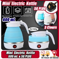 🇸🇬 ReadyStock - Travel Kettle Electric Portable Foldable Electric Kettle Portable Mini Travel Kettle 600ML 304 Stainless steel Food Grade Silicone portable kettle / travel kettle