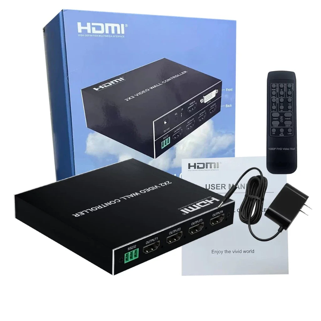 HDMI Video Wall 2 * 2    4 จอ รวมกันเป็น 1 ภาพ hdmi video wall controller 2x2 2022ใหม่