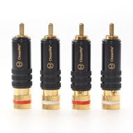 HIFI音響RCA配件台灣鍍金蓮花插頭【川木】全新現貨【P129】單顆