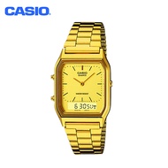 CASIO AQ-230GA-9DMQ Gold with White Dial Analog and Digital Youth Vintage Watch