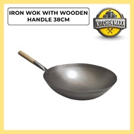 Iron Wok with Wooden Handle 38cm