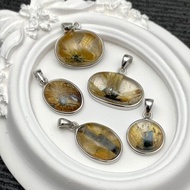 【莫名奇妙雜貨店】精品 帶母礦 鈦晶花 S925銀 項鍊 墜子