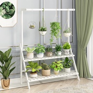 Living Room Flower Shelf Floor Multi-Layer Balcony Hanging Rattan Shelf Solid Wood Indoor Window Sill Succulent Shelf