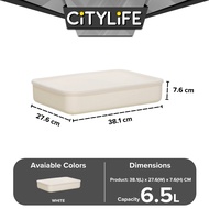 Citylife 6.5L Organisers Storage Boxes Kitchen Containers Wardrobe Shelf Desk Home With Closure Lid - M H-7703