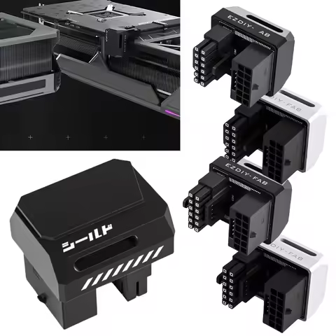 12VHPWR 180 Degree Angled Adapter 600W 16 Pin GPU Power Connector for 12+4pin RTX 3090Ti 4070Ti 4080